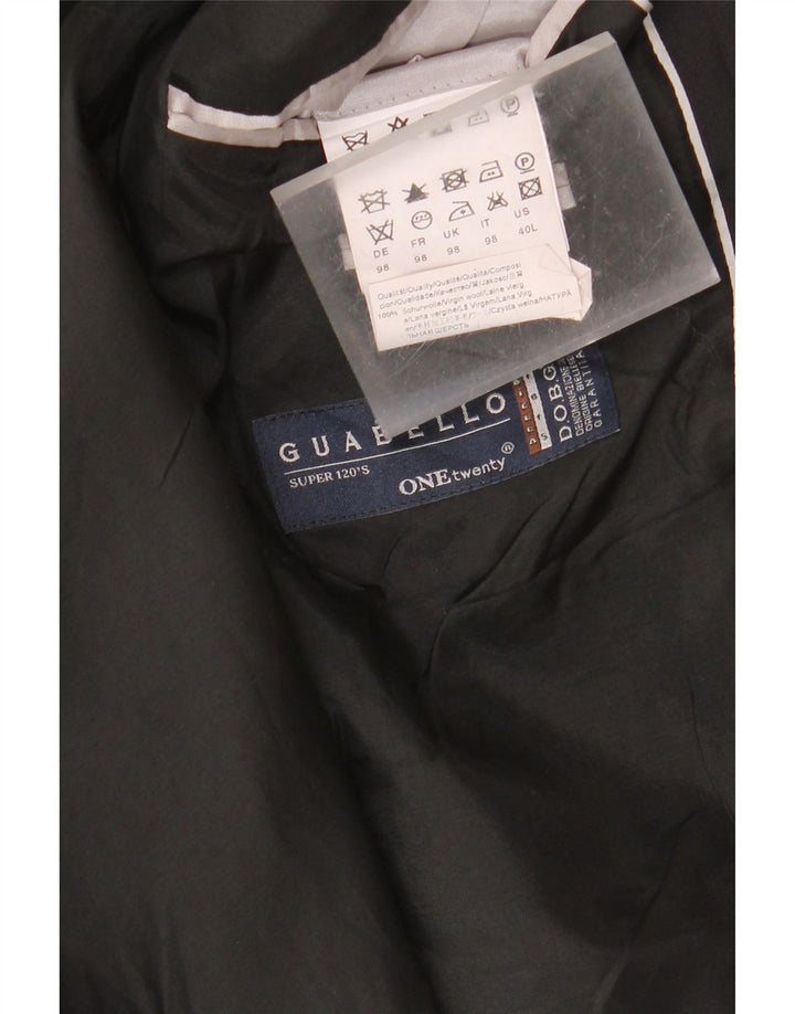 Vintage Womens 2 Button Blazer Jacket US 40 Large Black Virgin Wool