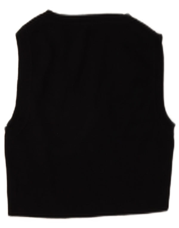 Zara Womens Crop Vest Top UK 12 Medium Black Viscose