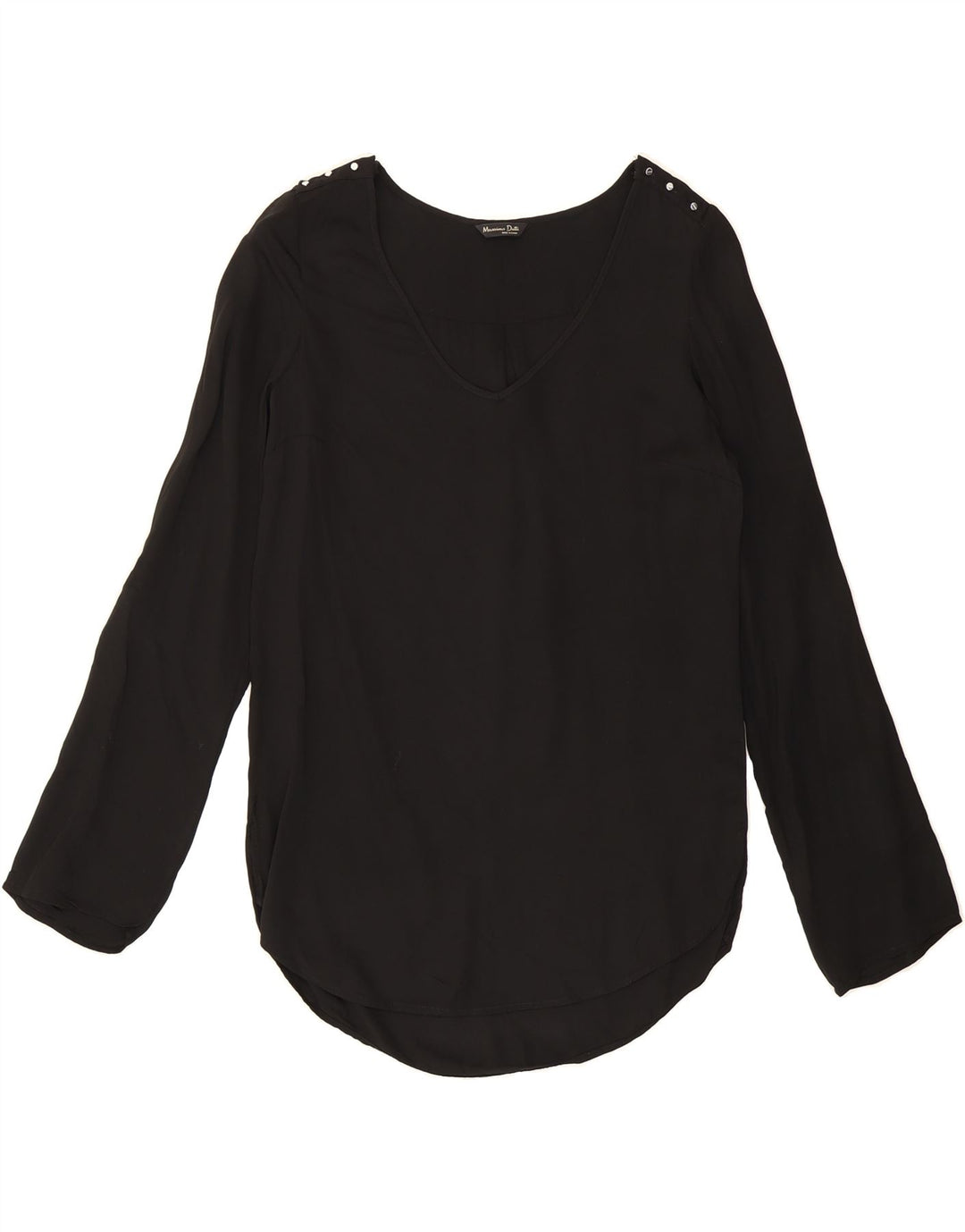 MASSIMO DUTTI Womens Top Long Sleeve EY 36 XS Black Viscose Vintage Massimo Dutti and Second-Hand Massimo Dutti from Messina Hembry 