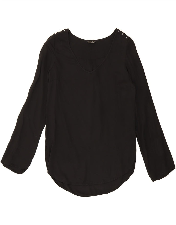 MASSIMO DUTTI Womens Top Long Sleeve EY 36 XS Black Viscose Vintage Massimo Dutti and Second-Hand Massimo Dutti from Messina Hembry 