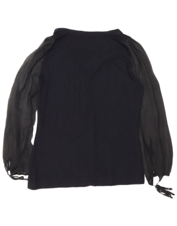Sportmax Womens Long Sleeve Blouse Top UK 14 Large Black