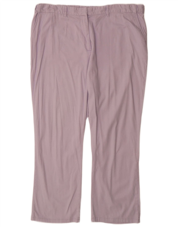 COTTON TRADERS Womens Straight Chino Trousers UK 22 3XL W40 L30 Purple
