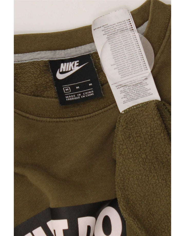 Nike Mens Graphic Sweatshirt Jumper Medium Khaki Cotton