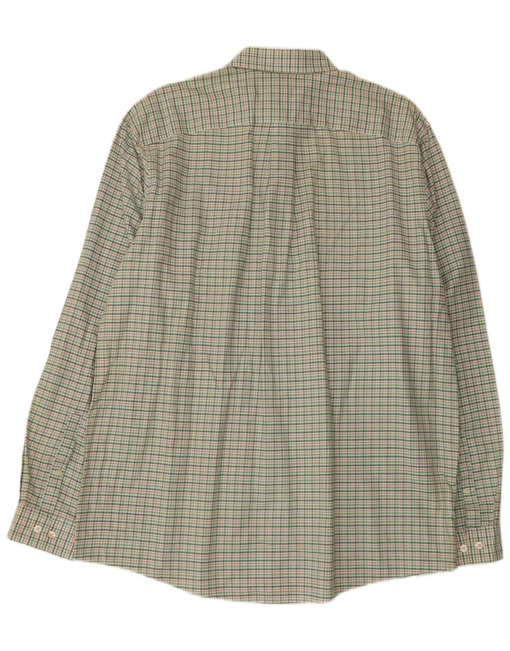 Eddie Bauer Mens Tall Relaxed Fit Flannel Shirt XL Green Check Cotton