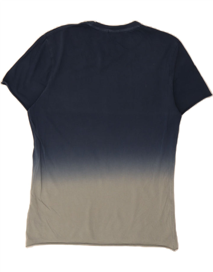 BLAUER Mens Graphic T-Shirt Top Medium Navy Blue Colourblock Cotton Vintage Blauer and Second-Hand Blauer from Messina Hembry 