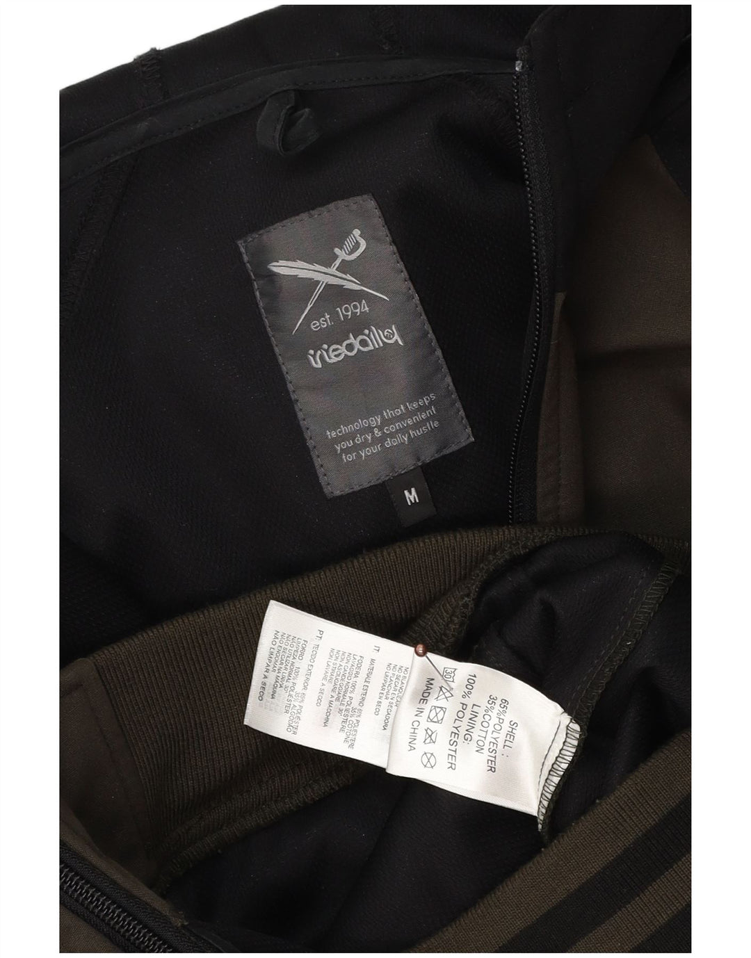 Iriedaily Mens Bomber Jacket UK 38 Medium Khaki Colourblock Polyester