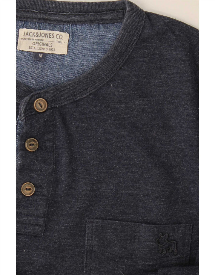 Jack & Jones Mens Top Long Sleeve Medium Navy Blue Flecked