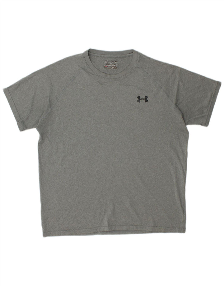 UNDER ARMOUR Mens Heat Gear T-Shirt Top Medium Grey