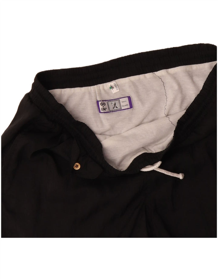 VINTAGE Mens Sport Shorts Large Black Polyamide