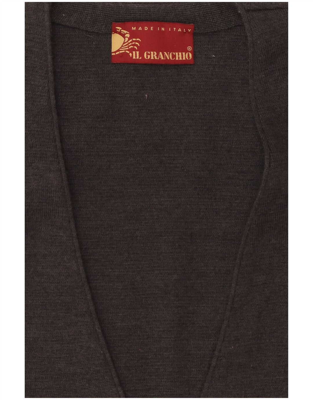 Il Granchio Mens Knit Waistcoat Small Grey Wool