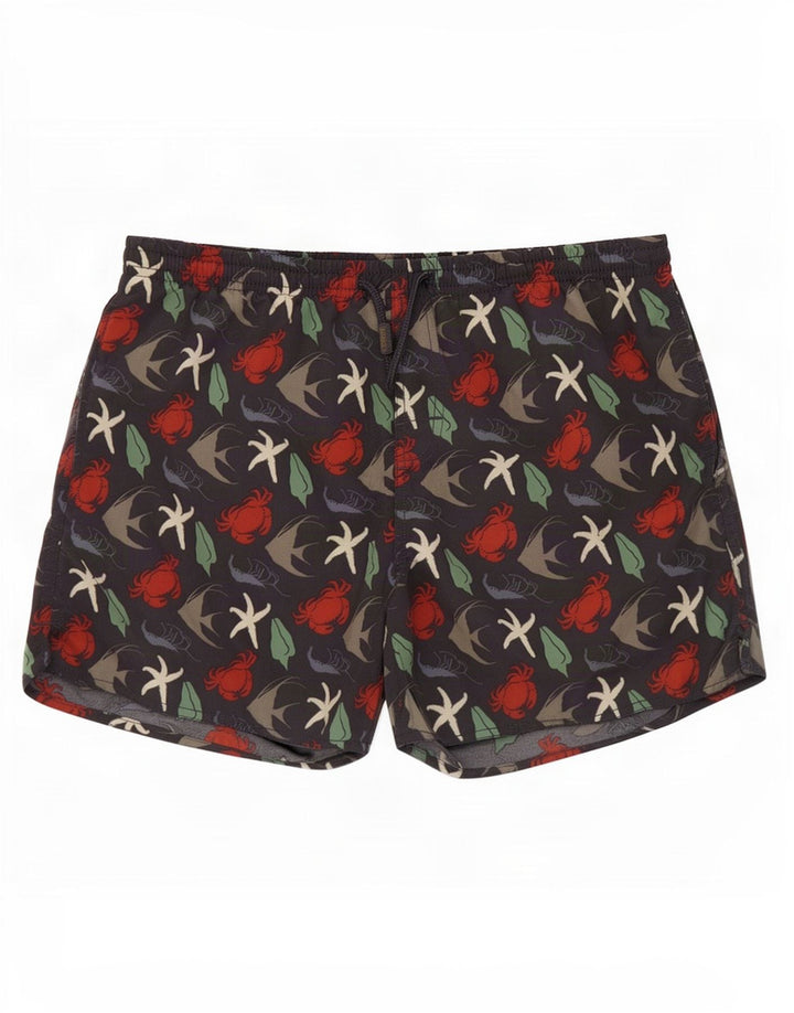 Scout Mens Abstract Pattern Swimming Shorts Medium Navy Blue Polyamide