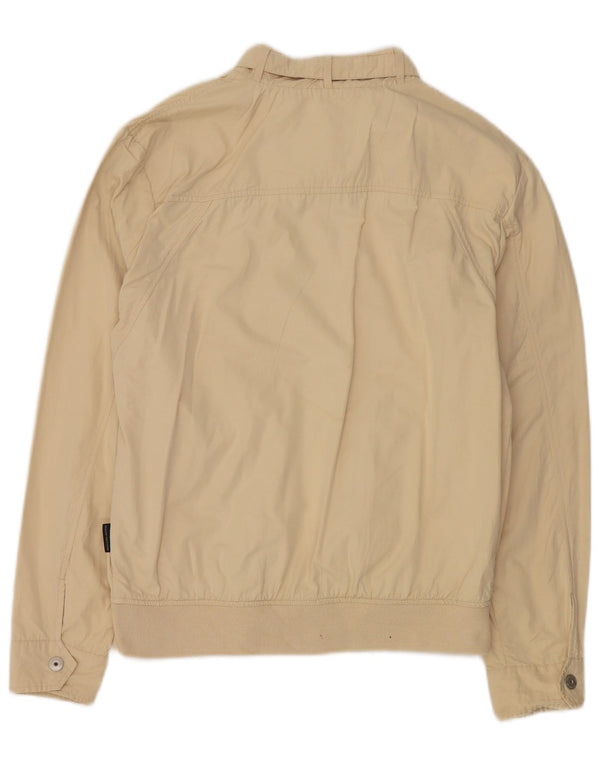 Sergio Tacchini Mens Bomber Jacket UK 40 Large Beige Cotton