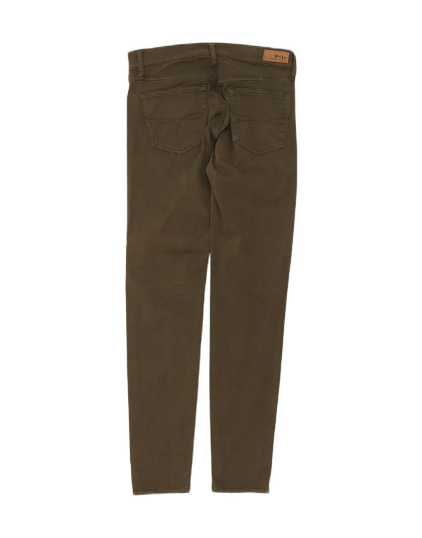 Polo Ralph Lauren Womens Skinny Casual Trousers W26 L30 Khaki Cotton