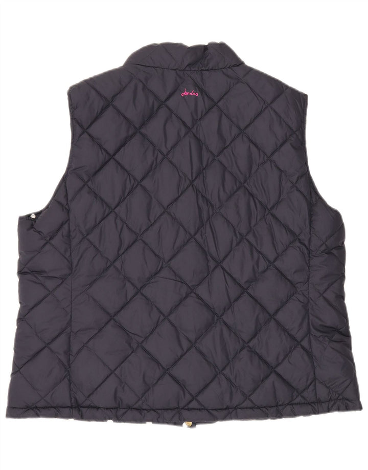 Joules Womens Reversible Padded Gilet UK 20 2XL Navy Blue Polyester