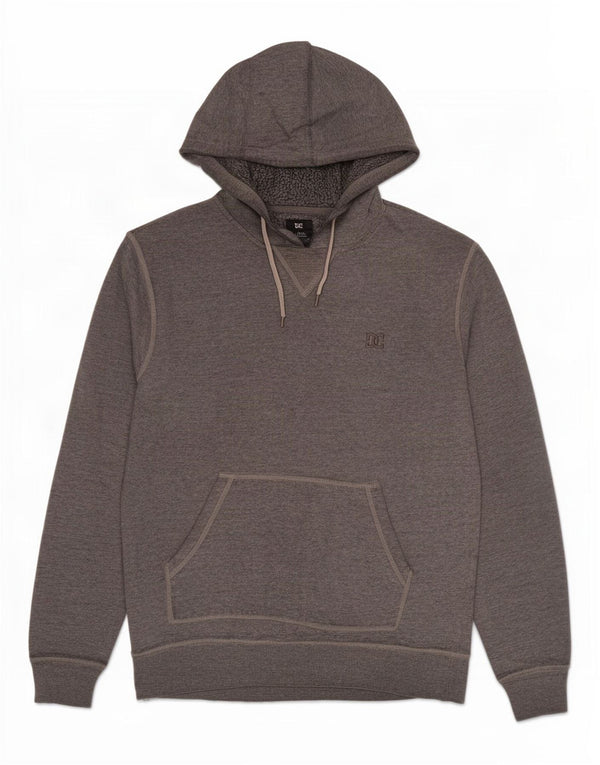 DC Mens Hoodie Jumper Small Grey Flecked Cotton