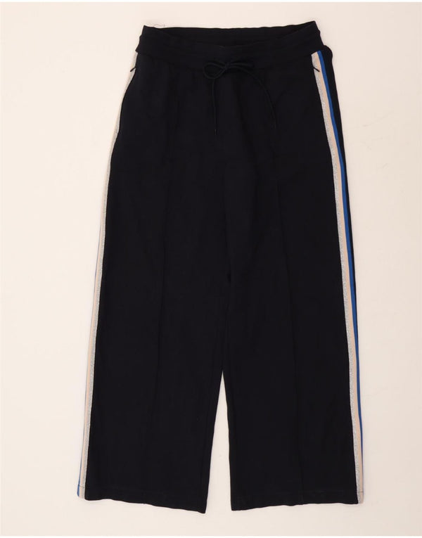 Marks & Spencer Womens High Waist Trousers UK 14 Large W30 L30 Navy Blue