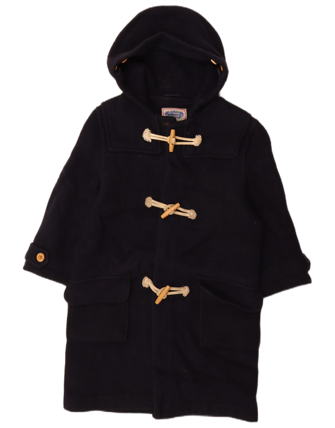 DU PAREIL AU MEME Boys Hooded Duffle Coat 11-12 Years Navy Blue Wool