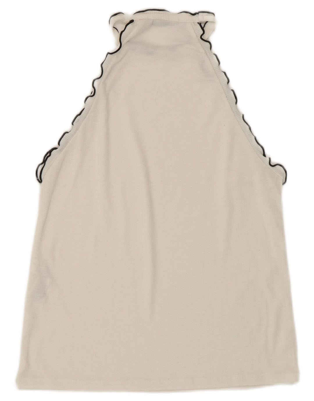 Zara Womens Crop Halter Top UK 12 Medium White Cotton