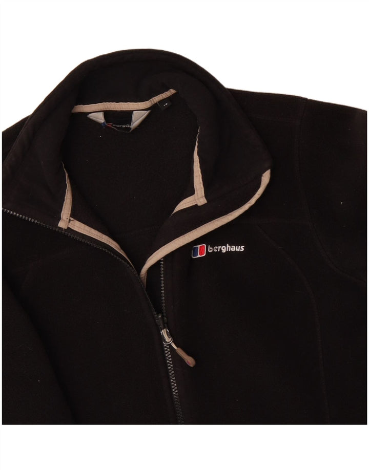 BERGHAUS Womens Oversized Fleece Jacket UK 10 Small  Black Polyester