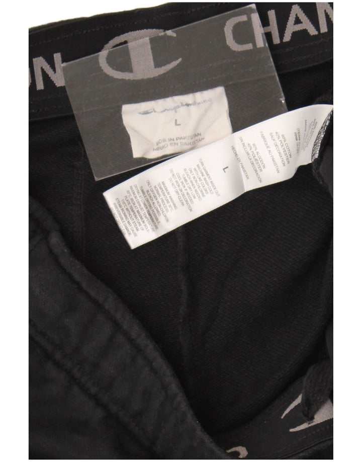 Champion Mens Sport Shorts Large Black Cotton