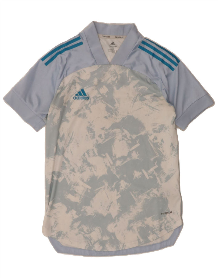 ADIDAS Mens T-Shirt Top Small Blue Tie Dye Polyester Vintage Adidas and Second-Hand Adidas from Messina Hembry 
