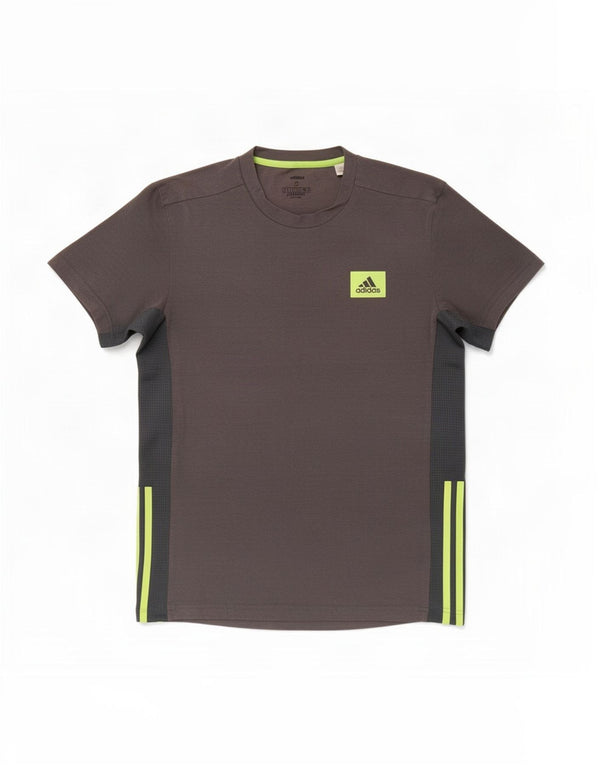 Adidas Mens Aeroready T-Shirt Top Small Grey Colourblock Cotton