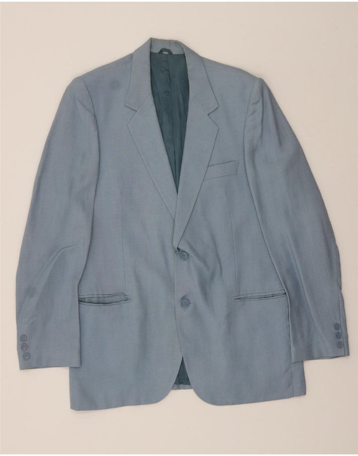 MARZOTTO Mens 2 Button Blazer Jacket UK 38 Medium Blue Polyester Vintage Marzotto and Second-Hand Marzotto from Messina Hembry 