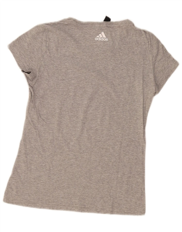 Adidas Womens Graphic T-Shirt Top UK 12 Medium Grey