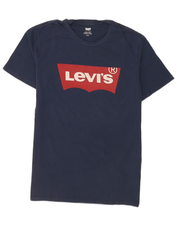 Levi's Mens Graphic T-Shirt Top Small Navy Blue Cotton