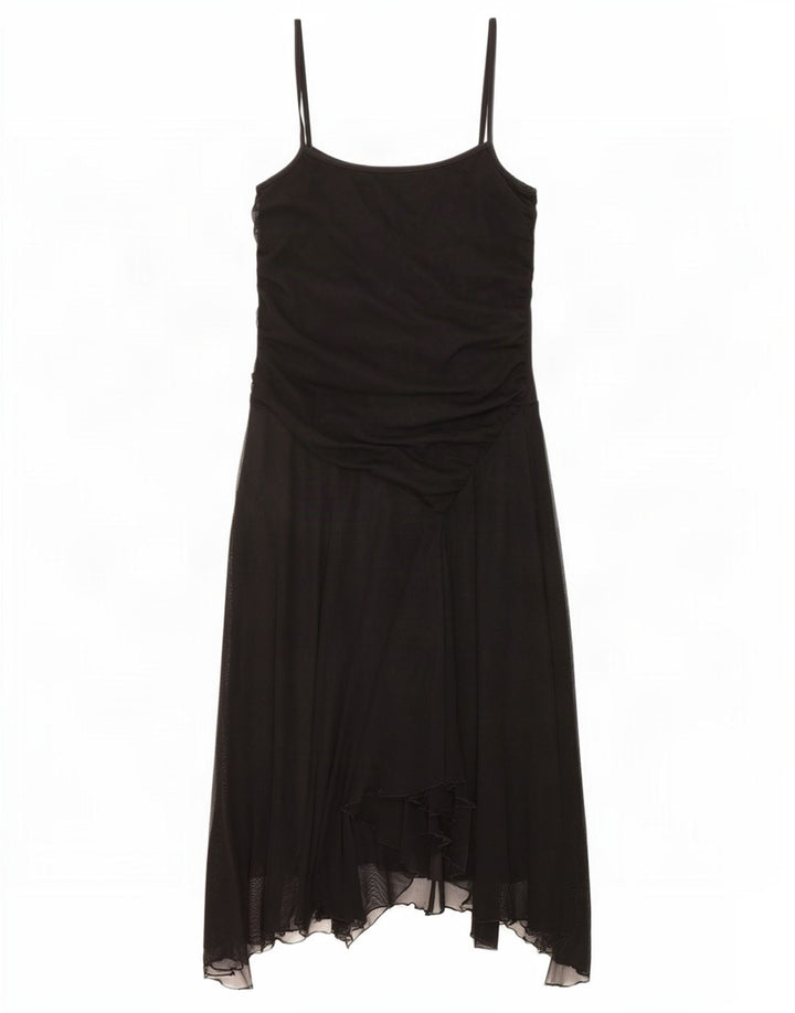 Awear Womens Sleeveless Asymmetrical Dress UK 10 Small Black Polyester