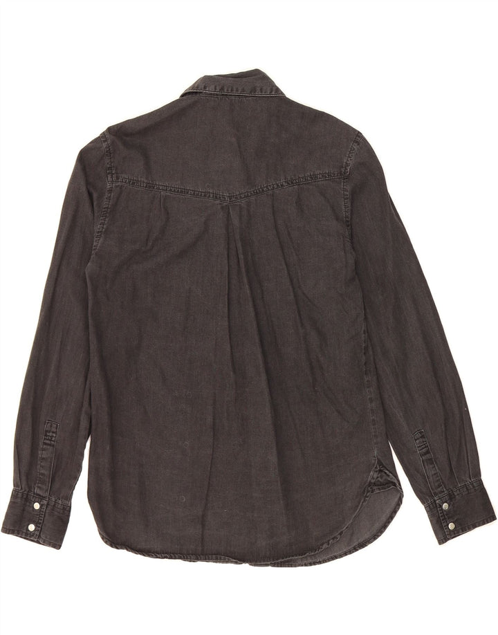 ZARA Womens Denim Shirt UK 6 XS Grey Vintage Zara and Second-Hand Zara from Messina Hembry 