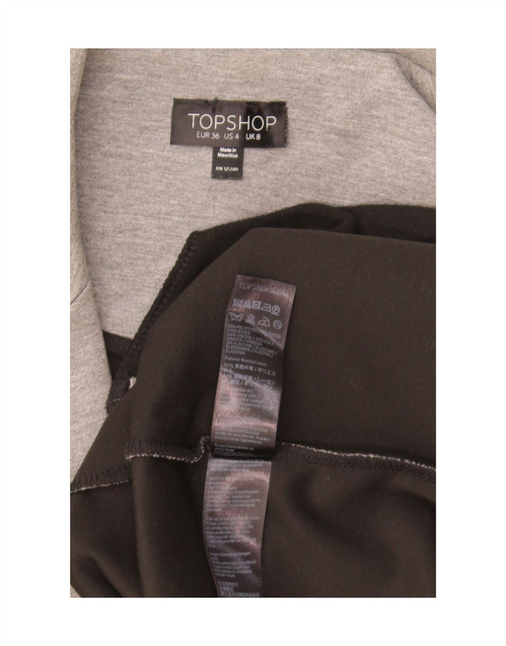 Topshop Womens Longline Gilet UK 8 Small Grey Flecked Polyester