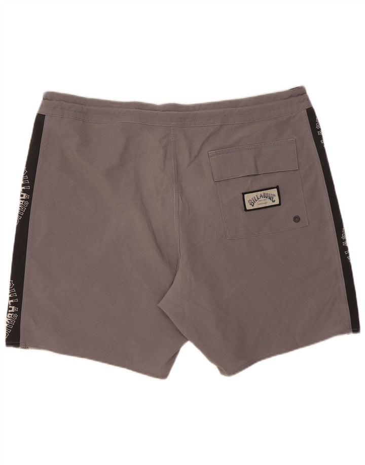 Billabong Mens Graphic Swimming Shorts Large Grey Colourblock Polyester