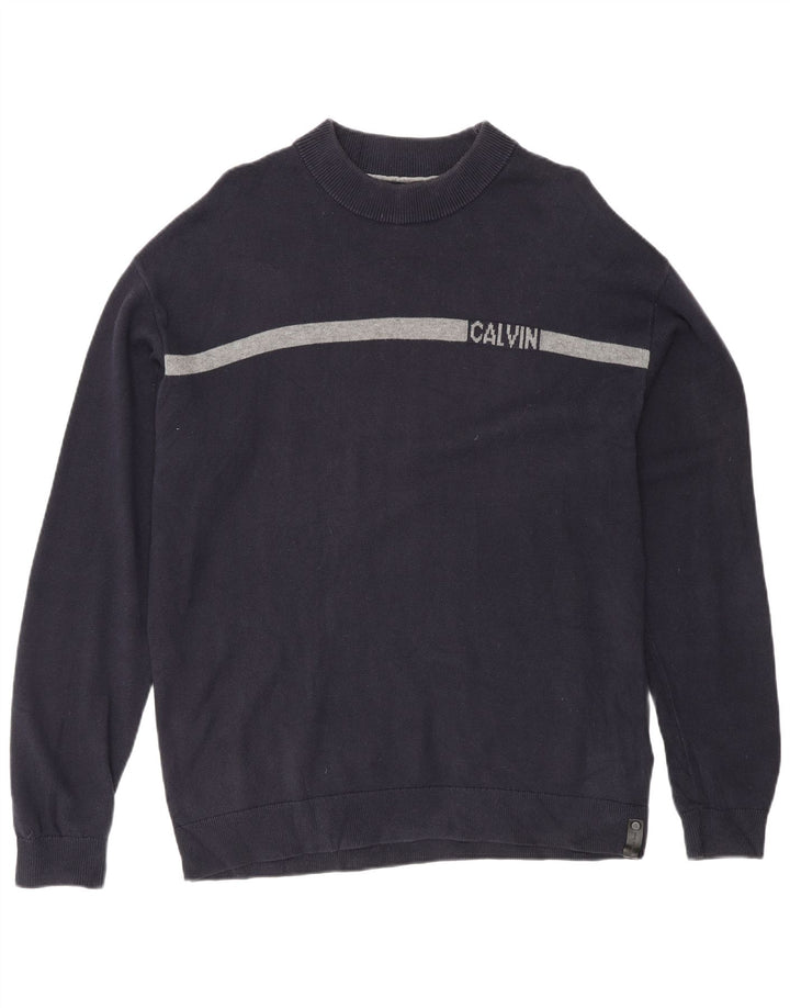 Calvin Klein Jeans Mens Crew Neck Jumper Sweater Small Navy Blue