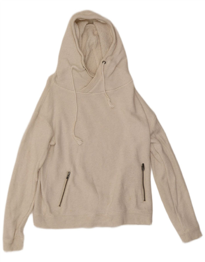 ROXY Womens Hooded Jumper Sweater UK 14 Medium Off White