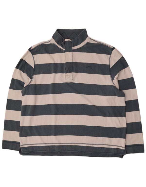Weird Fish Mens Zip Neck Sweatshirt Jumper 4XL Blue Striped Cotton