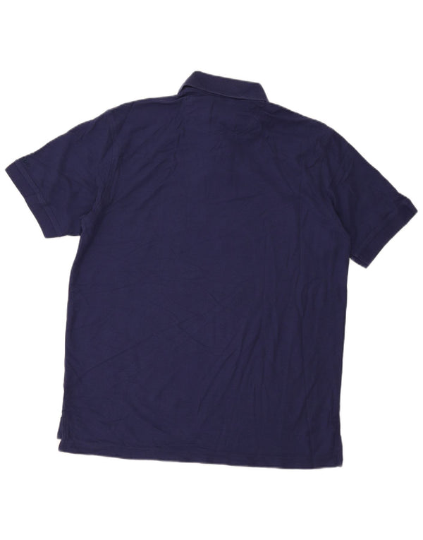 Izod Mens Polo Shirt Medium Navy Blue Cotton