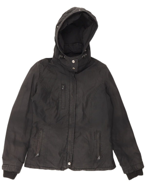 Woolrich Womens Hooded Padded Jacket UK 12 Medium Black