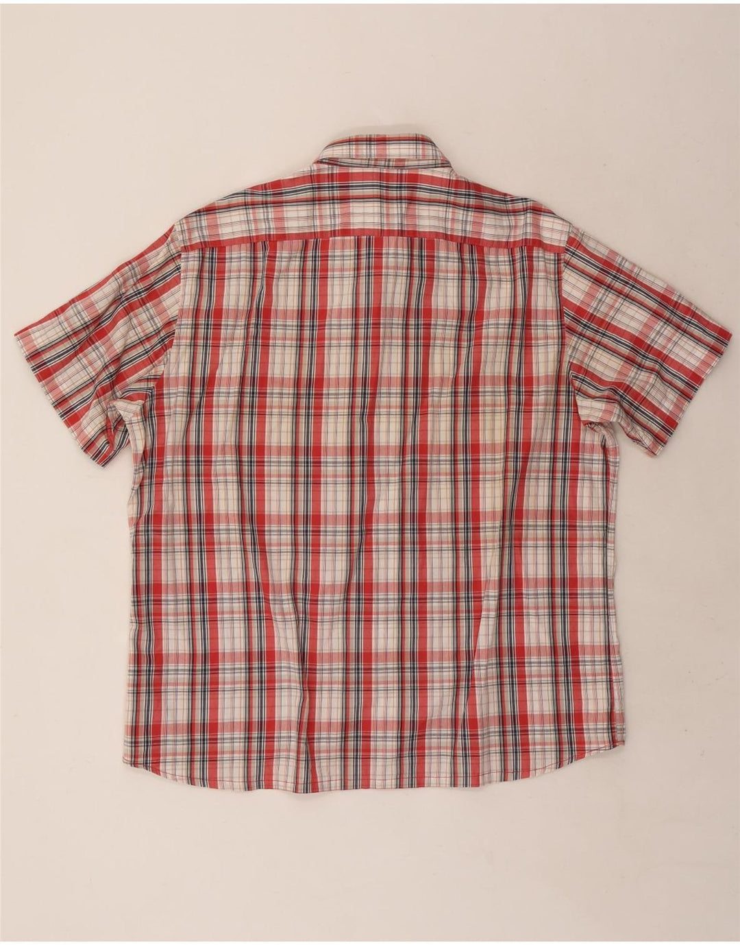 Carrera Mens Short Sleeve Shirt 2XL Red Check Cotton