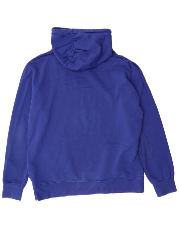 CONVERSE Mens Graphic Hoodie Jumper Large Blue Cotton