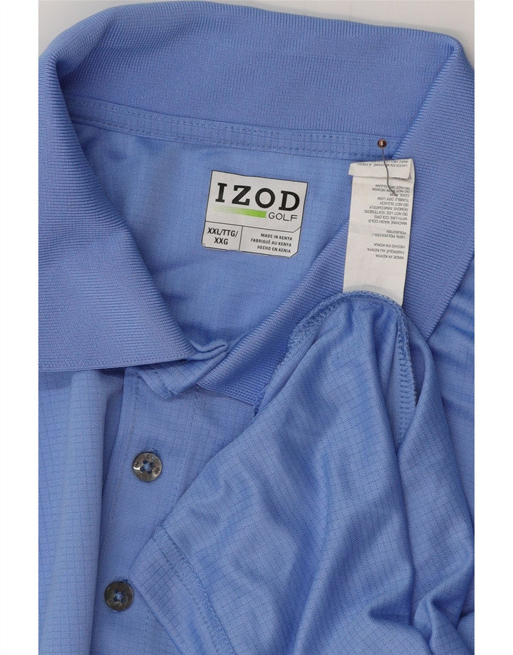 IZOD Mens Big & Tall Polo Shirt 2XL Blue Polyester