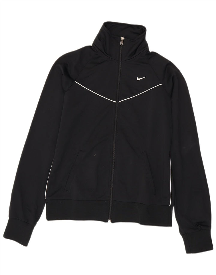 NIKE Womens Tracksuit Top Jacket UK 12 Medium Black