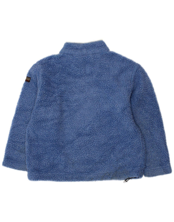 NAPAPIJRI Boys Graphic Zip Neck Fleece Jumper 3-4 Years Blue Polyester