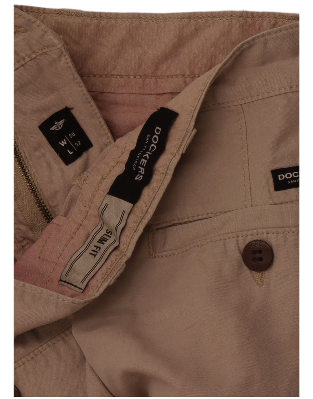 DOCKERS Womens Slim Fit Chino Trousers W30 L28 Beige