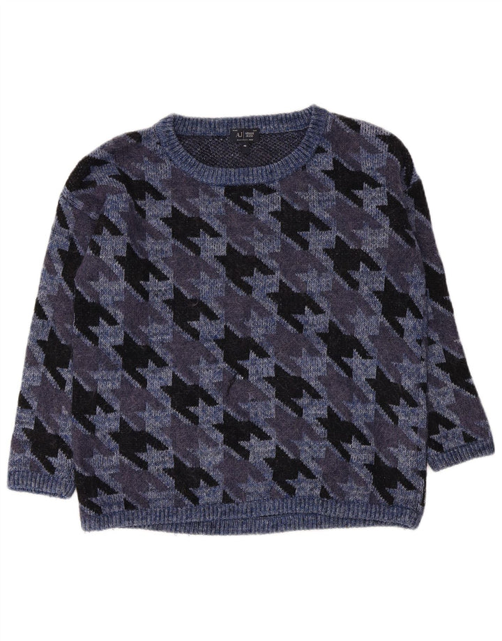 Armani Jeans Womens Boat Neck Jumper Sweater EU 40 Medium Navy Blue