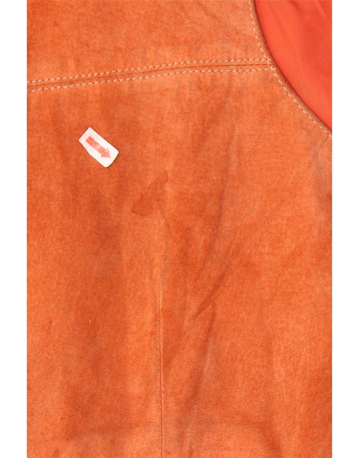 Vintage Mens Suede Waistcoat Small Brown Leather