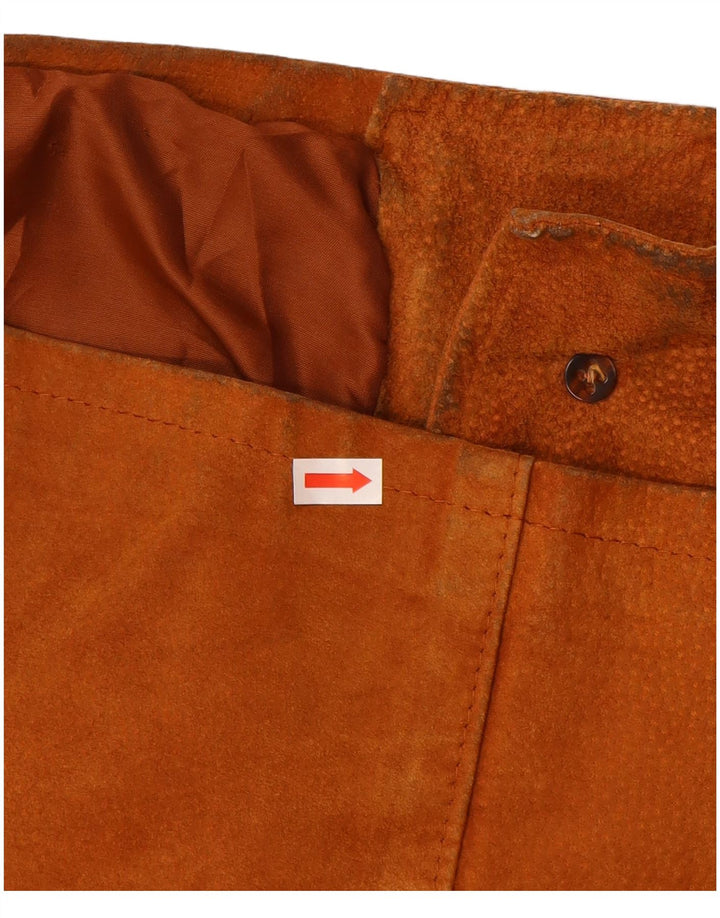 VINTAGE Womens Suede Jacket UK 14 Medium Brown Leather