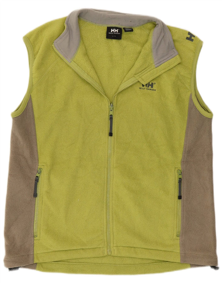 HELLY HANSEN Womens Fleece Gilet UK 16 Large Green Colourblock Polyester