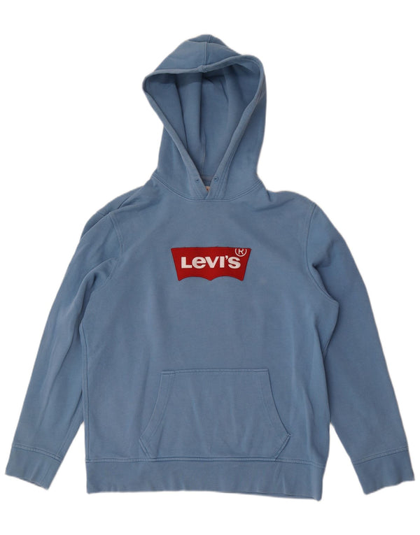 Levi's Mens Graphic Hoodie Jumper Large Blue Cotton