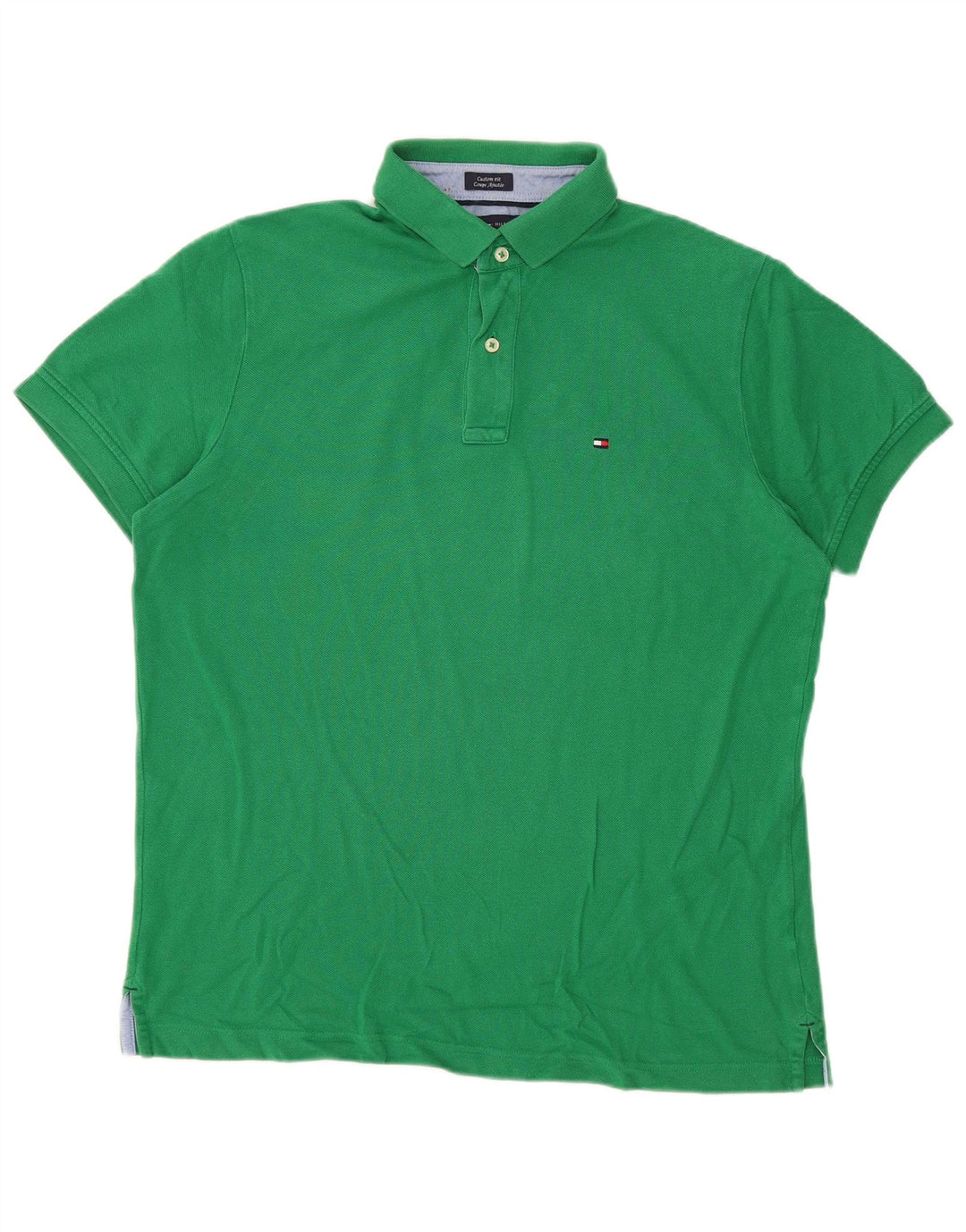 TOMMY HILFIGER Mens Custom Fit Polo Shirt Medium Green